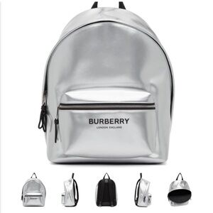 Burberry Coated Silver Jett Backpack for Men NEW! Unisex